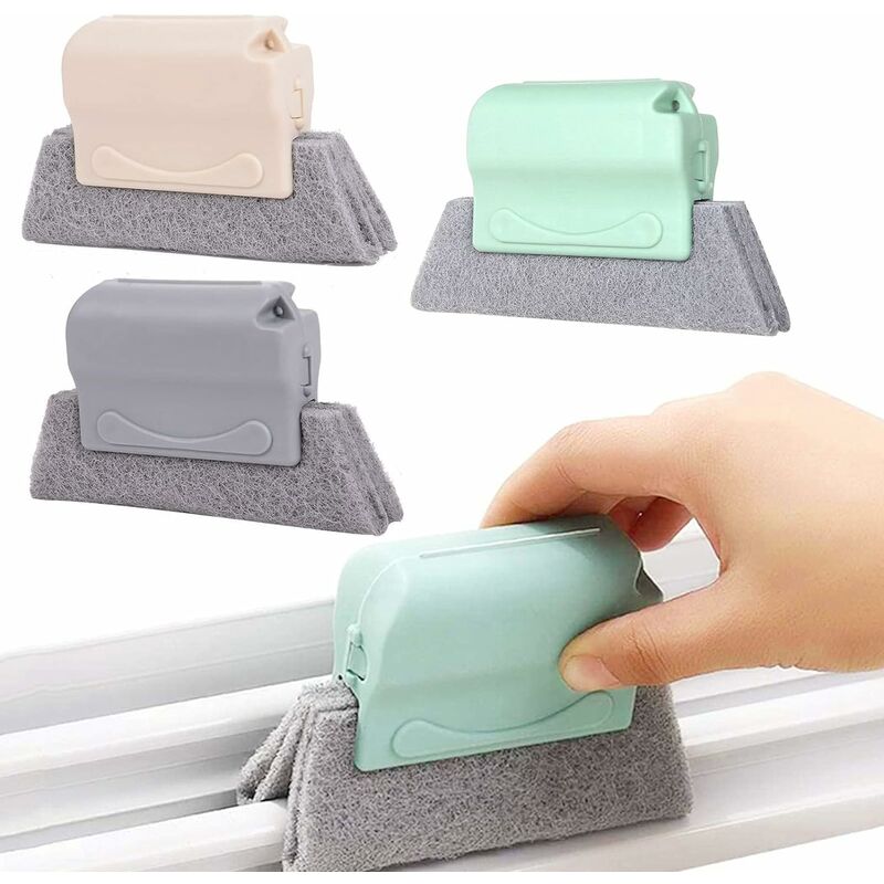 Ensoleille - 3 pièces brosse de nettoyage de rainure de fenêtre créative, brosse de nettoyage pour nettoyage de fenêtre magique tous les coins et