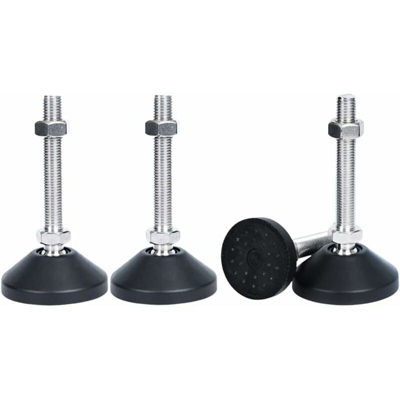 4 Pièces Pied Reglable M8x50 Vis de Réglage pour Meuble Pieds de Meuble Ajustables Pieds Réglables Universels en Silicone Pied Reglable en Hauteur