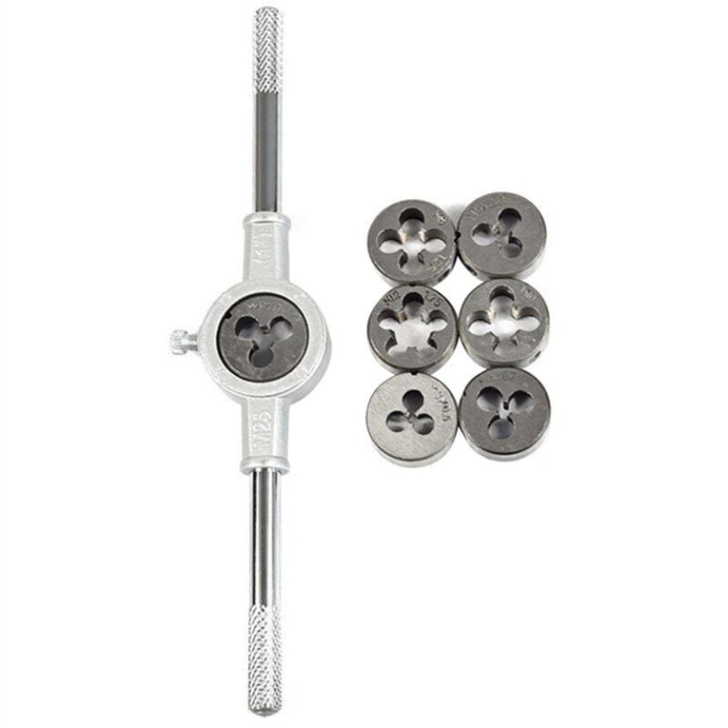 Ensoleille - 8Pcs Jeu de matrices pour tarauds Filet de carbone Tarauds à main Tarauds réglables Matrices Clé - Jeu de matrices