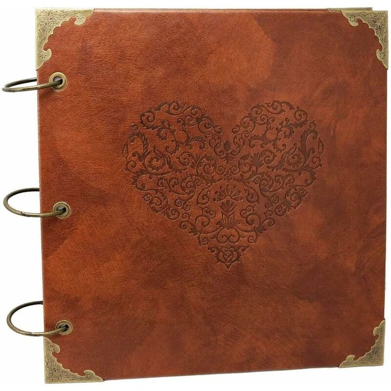 Album Photo en cuir rétro spécial Scrapbook Album de Scrapbook anniversaire bricolage, Album Photo Vintage, Album de mariage coeur d'amour