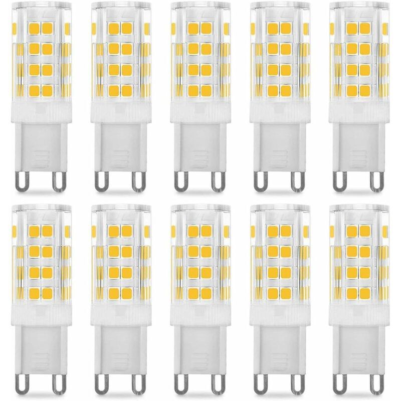 Ampoule led G9 5W, Equivalent 40W , Blanc Chaud 3000k, 220-240V, 360° angle de faisceau, Pack de 10