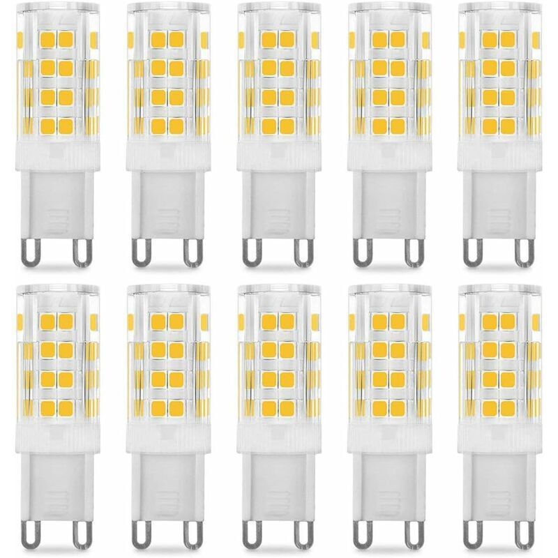Ampoule led G9 5W, Equivalent 40W , Blanc Chaud 3000k, 220-240V, 360° angle de faisceau, Pack de 10