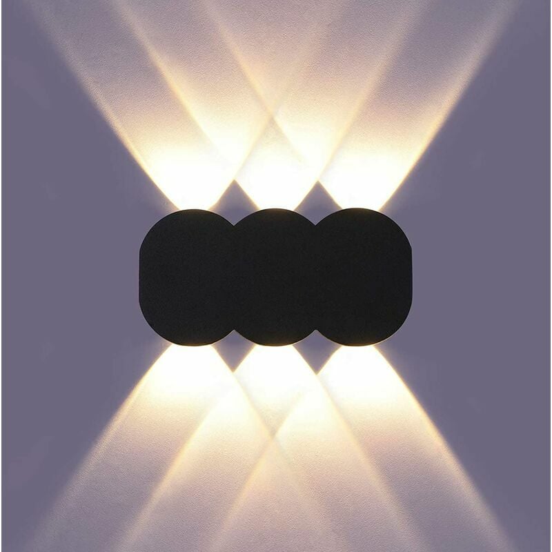 Ensoleille - Applique Murale Interieur 6W led Moderne, Éclairage Mural Rectangulaire Up Down Spot, Lampe Murale en Aluminium Lumière Blanc Chaud