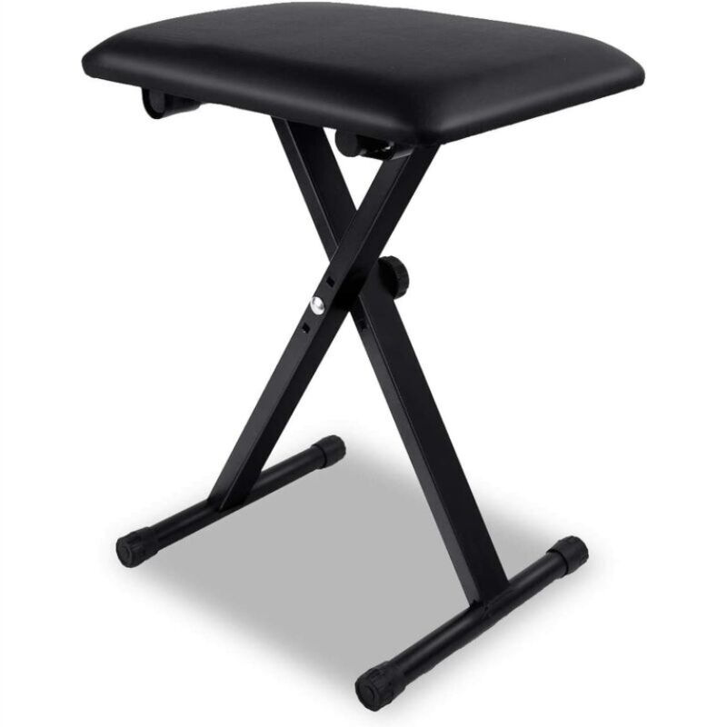 Banquette Piano Réglable Style-X Banc de Piano Noir Hauteur Ajustable pu Acier