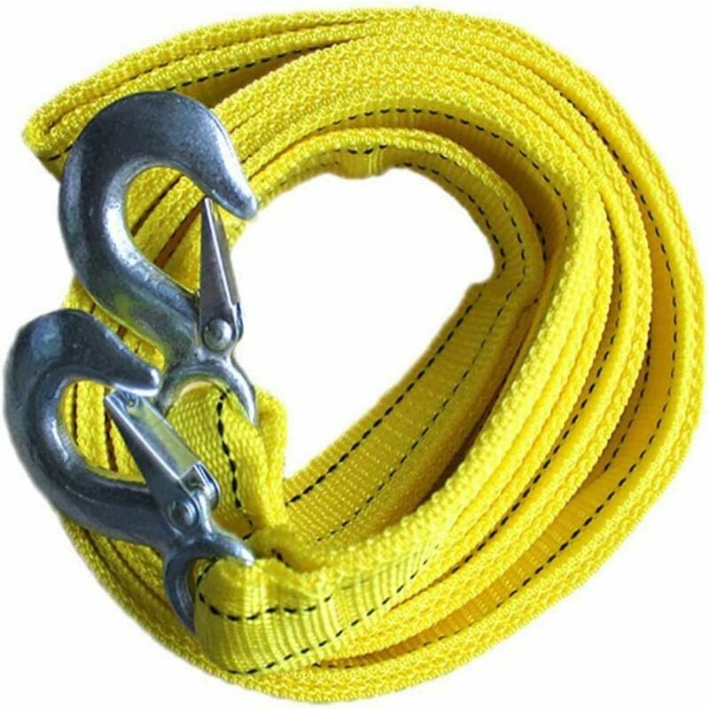 Câble de remorquage,Fournitures d'urgence pour Voiture,Corde de Traction Jaune,5 tonnes,Sangle de remorquage de 4 mètres,Corde de remorquage épaissie