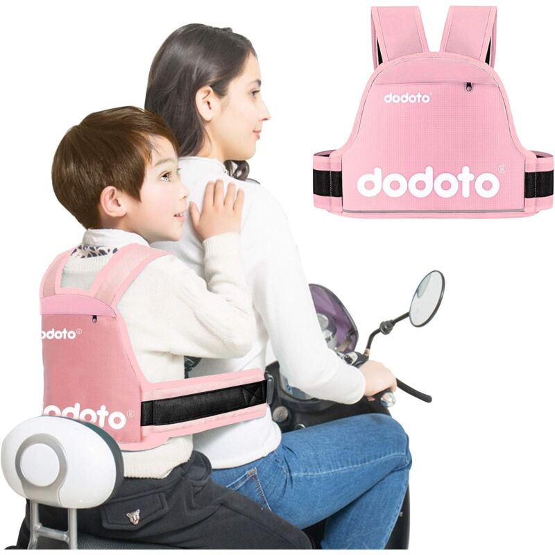 Ensoleille - Ceinture de sécurité moto pour enfants, réglable avec bandes réfléchissantes, convient aux garçons et filles de 1 à 10 ans