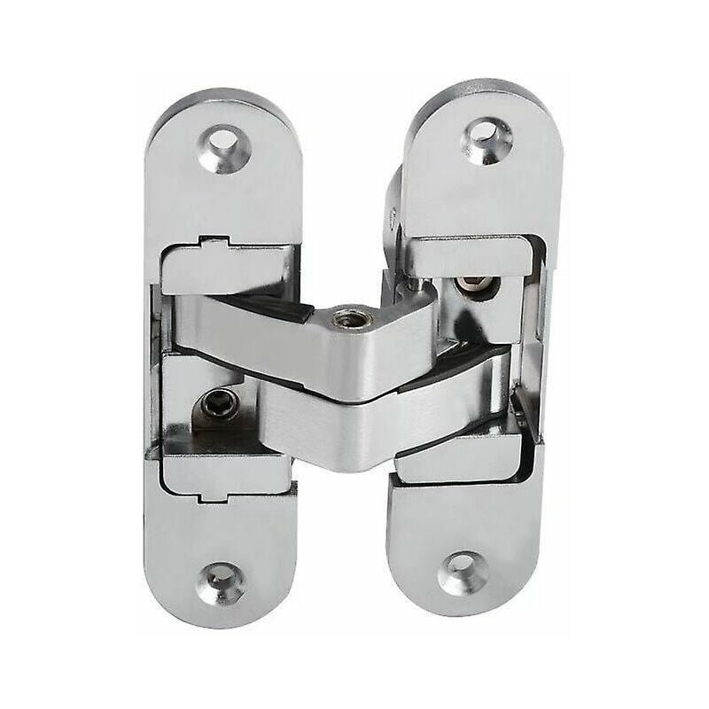 Ensoleille - Charnière invisible 3D. Inox satiné.2 pièces,30×110mm (gauche + droite)