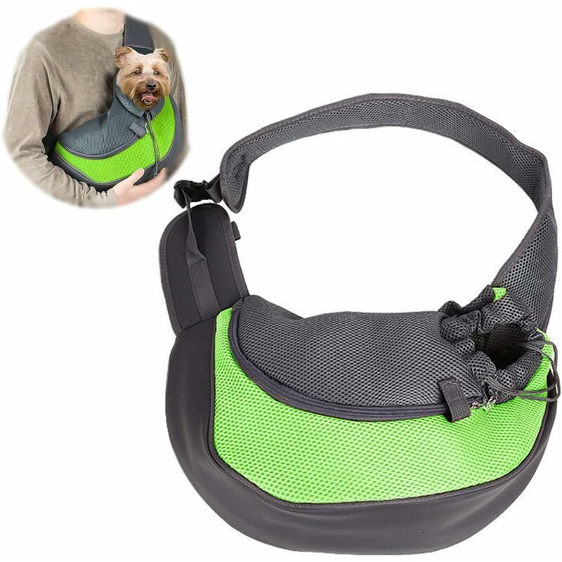 Ensoleille - charpe pour chien, sac à bandoulière pour animal de compagnie, sac à bandoulière mains libres en maille respirante pour animal de