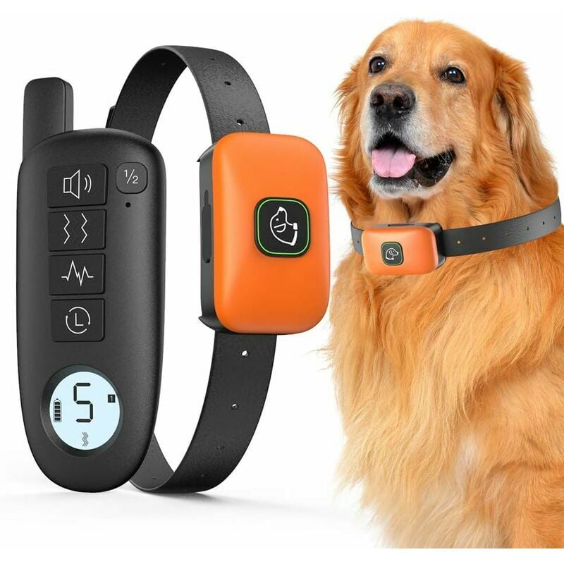 Ensoleille - Collier de Dressage pour Chien Rechargeable-5 Niveaux Intensité&Sensibilité en Stimulation électrostatique