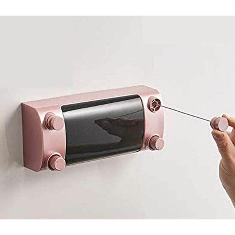 Corde a Linge Retractable, Double Ligne Rétractable Étendoir à Vetements Fil à Linge, pour Les Petits Jardins, Terrasses ou Balcons- 4.2m2/13.7ft