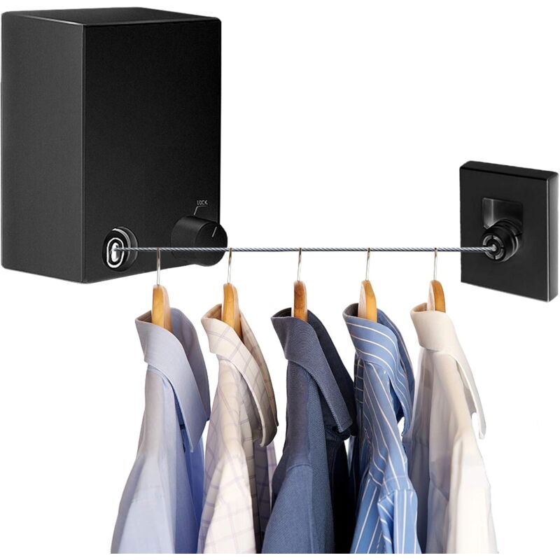 Corde à linge rétractable, longueur 4,2 m, noir