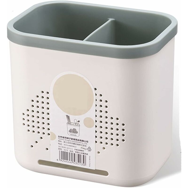 Ensoleille - Couverts Égouttoir en Plastique pour Ustensiles De Cuisine Cuillère Couteau Organisateur Titulaire Évier, Drainage Multifonctionnel
