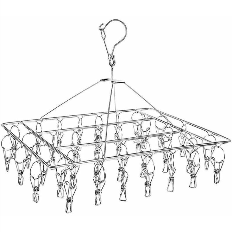 Crochet rotatif pour sèche-chaussettes en acier inoxydable, coupe-vent, cintres pour chaussettes, sous-vêtements, soutiens-gorge, vêtements pour