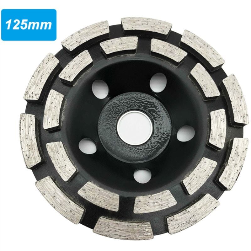 Diamond-Impregne Roue Thicken Marbre Beton Piece Poli a Double Rangee Abrasive Wheel, Noir, 125 Mm