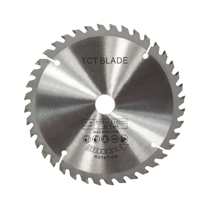 Disque de coupe rotatif argent lame de scie circulaire tct 165mm pour la coupe du bois 40 dents