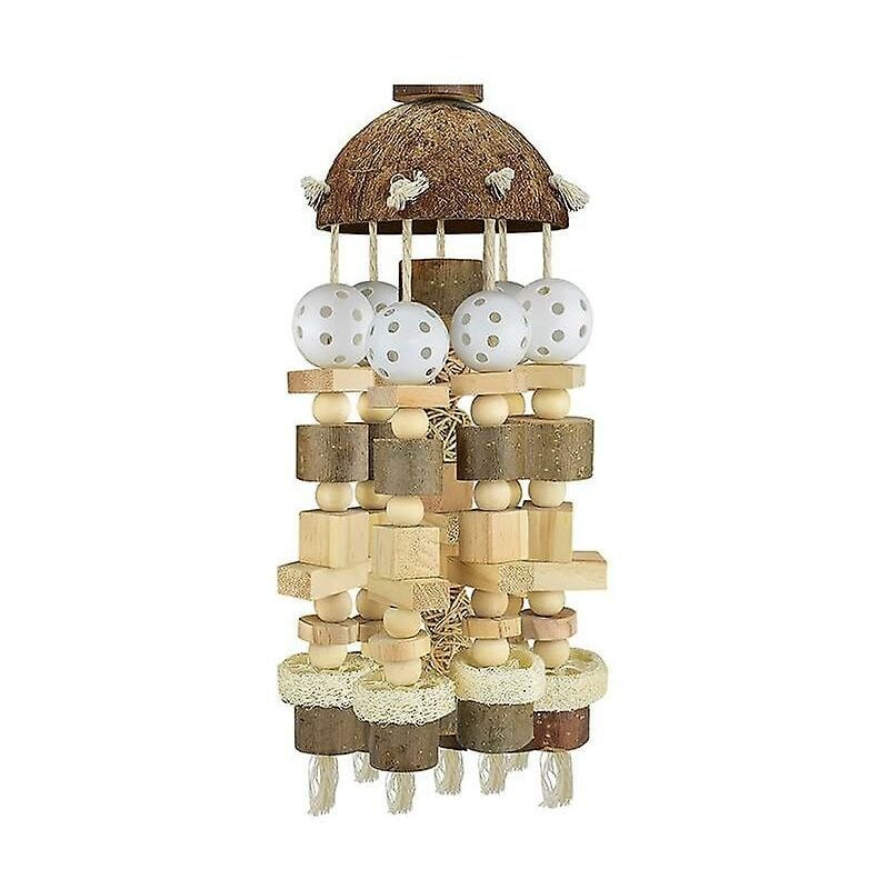 Grand perroquet Jouets Blocs de bois naturels Oiseau Mâcher Toy Perroquet Cage Morsure De Jouets Jouets pour oiseaux
