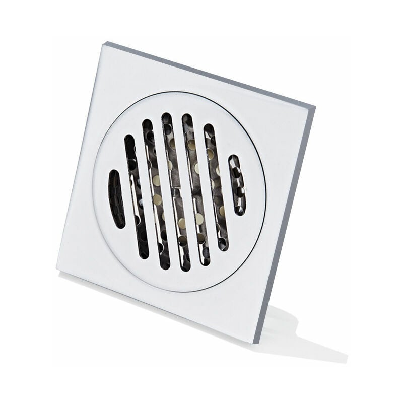 Ensoleille - Grille Douche Anti Cheveux Siphon De Sol en Acier Inoxydable Épais Drain De Douche Carré Anti-Odeur pour Salle De Bain 100 100mm