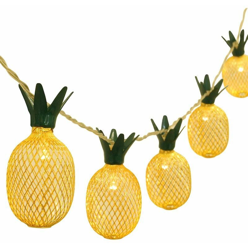 Guirlande lumineuse fée ananas 6,5 pieds 20 led - Cadeaux décoratifs à piles pour bricolage Noël Thème tropical Fête Festival Home Party Chambre