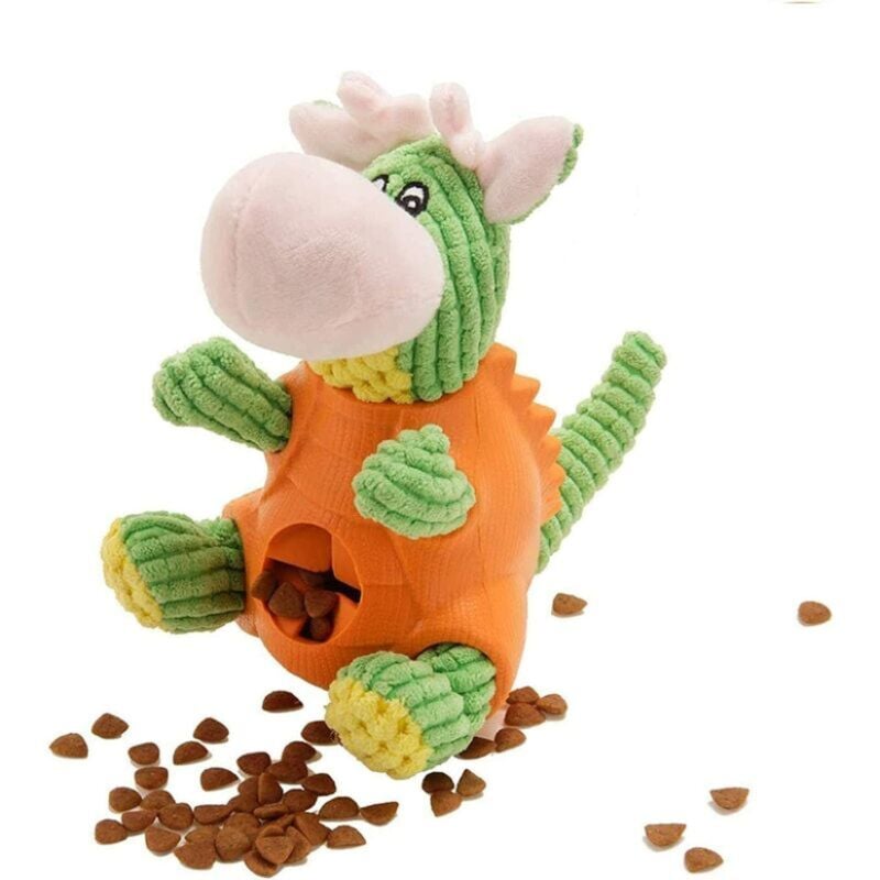 Ensoleille - Jouet pour Chien en Forme de Dinosaure, Jouets à Mâcher pour Chiens Jouet de Nourriture en Peluche pour Chiens, Jeux Dressage Chiens,