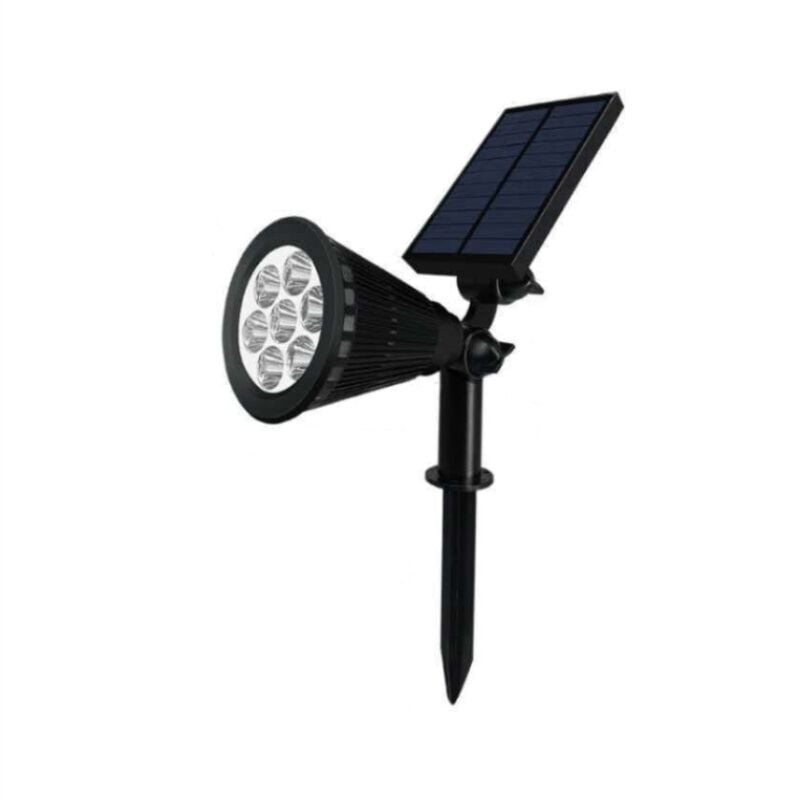 Ensoleille - Lampe solaire Projecteur de jardin solaire pliant IP65 étanche à l'eau led solaire pour une utilisation en extérieur (7 billes, lumière