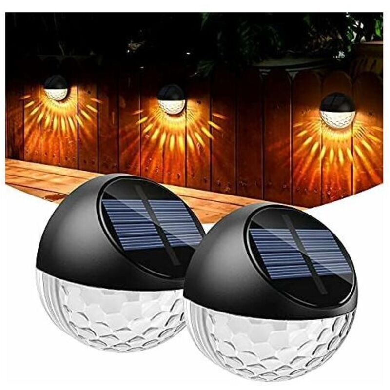 Led Lampe Solaire Murale Applique Extérieur Étanche IP65 Lumière Blanc Chaud, Éclairage Mural Lampe Extérieur Décorative de Jardin Clôture Terrasse