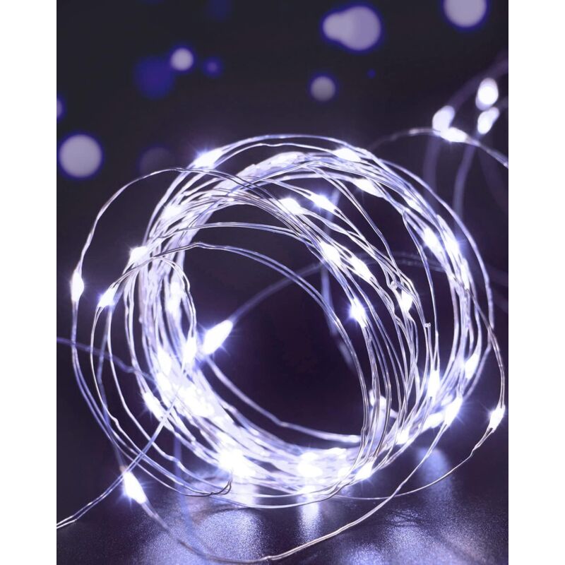 Lot de2 Guirlande Lumineuse, Girlande de Lumière 5M 50LED Guirlandes Lumineuses Piles Mini Led Intérieur Girlande de Lumière Decoration pour Chambre