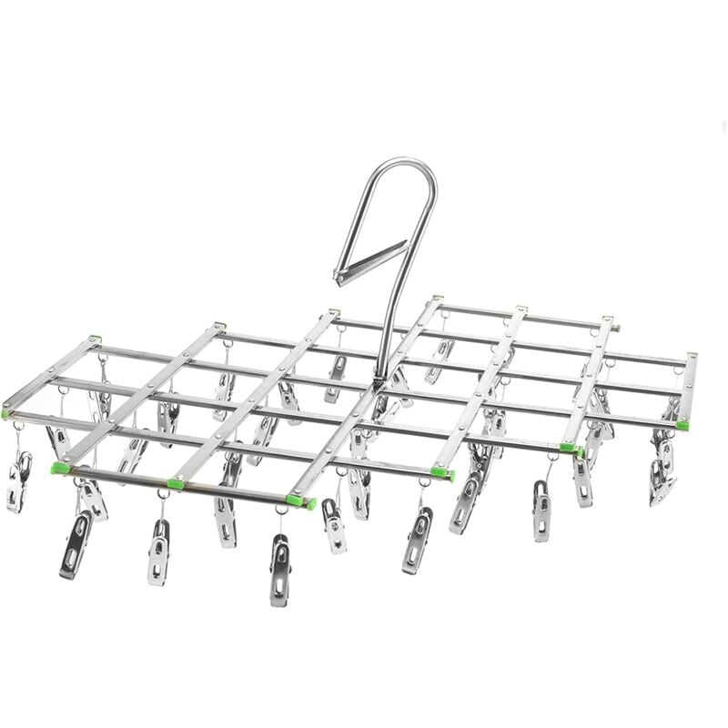 Ensoleille - Mini séchoir avec 35 clips de séchage pliable pour camping-Ensoleillé