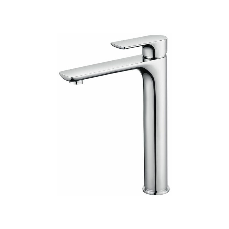 Ensoleille - Mitigeur Lavabo Design à Bec Haut Grand Robinet Salle de Bain Chromé avec Mousseur Démontable Robinet de Lavabo en Laition Robinet haut