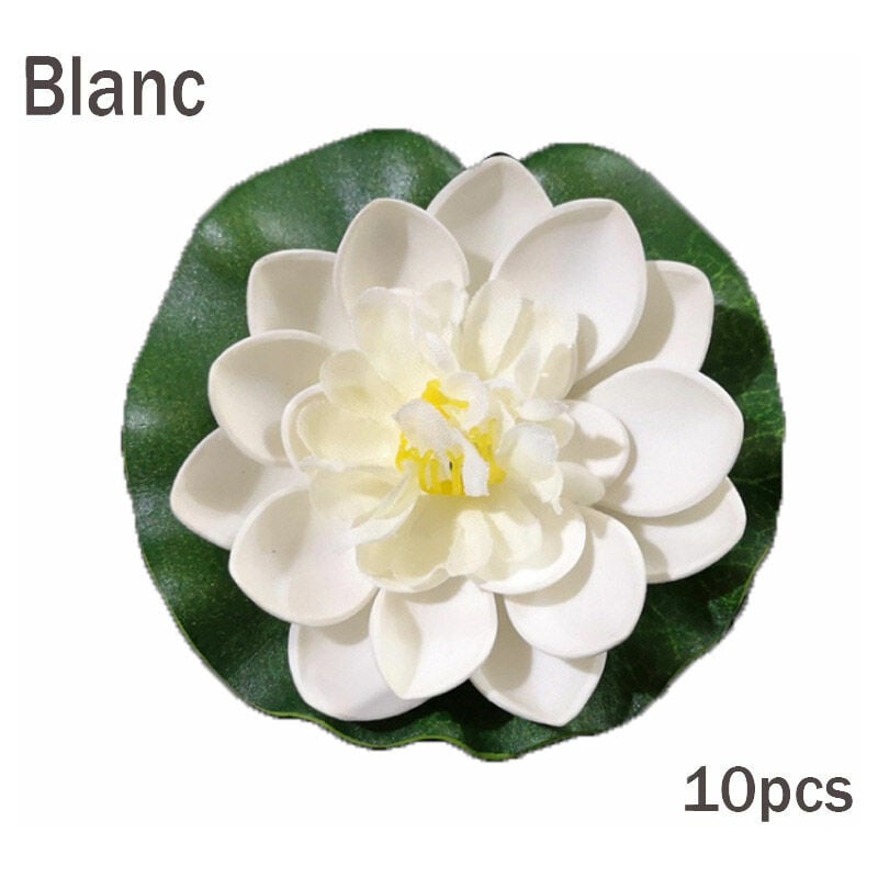 Ensoleille - Nenuphar Flottant Fleurs Artificielles Deco Réaliste 10pièces 10cm Fleur de Lotus pour Jardin étang Piscine Aquarium Terrasse
