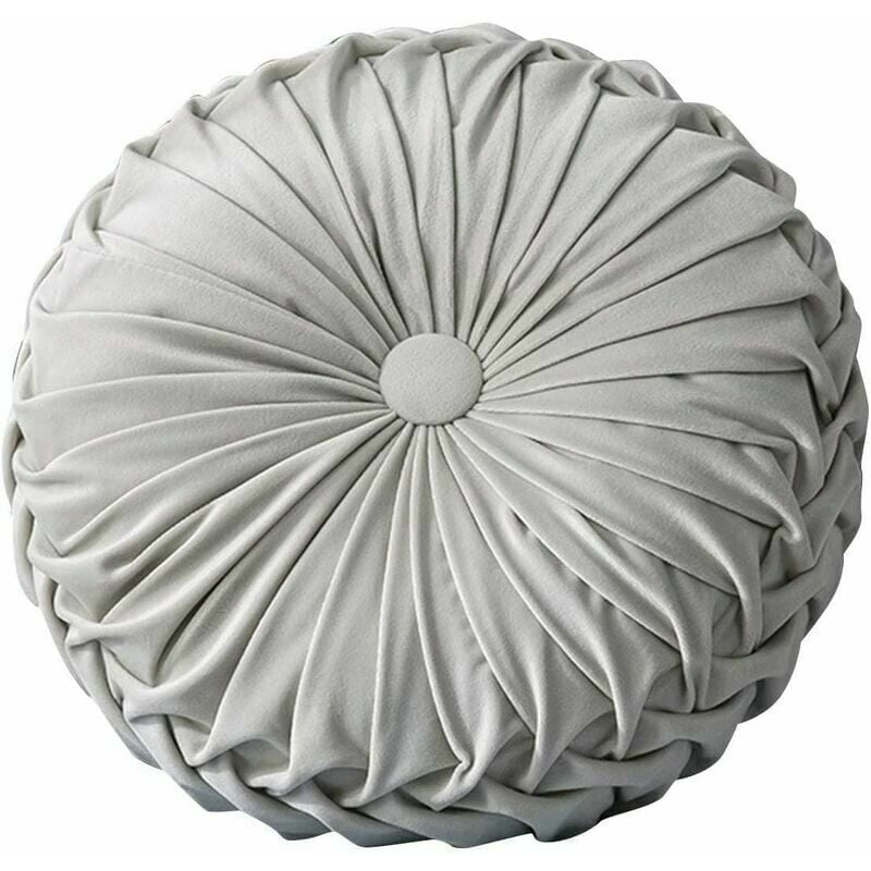 Ensoleille - Oreiller de coussin de sol rond, coussin de méditation en velours oreiller de méditation à plis de citrouille, adapté pour canapé-lit,