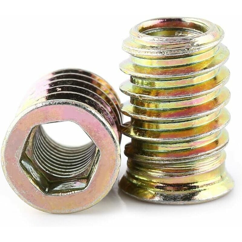 Pack de 20 pièces M6/M8/M10 Écrou hexagonal fileté en alliage de zinc, Écrous d'Insert en alliage de zinc Assortiment (M820mm)