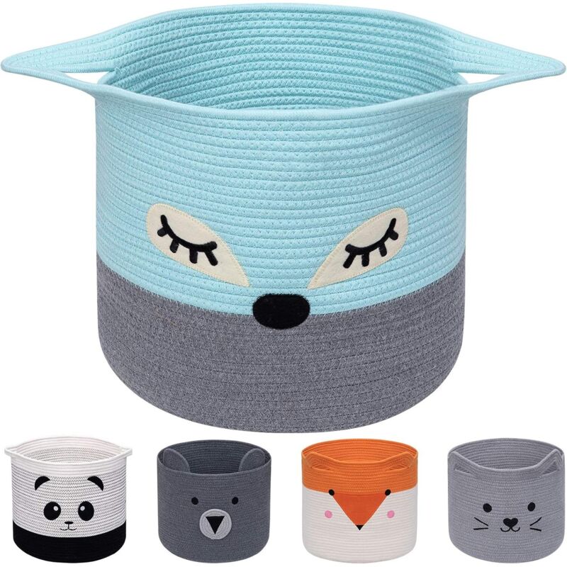 Panier à linge pliable en corde de coton panier à jouets paniers de rangement pour enfants vêtements décor de chambre