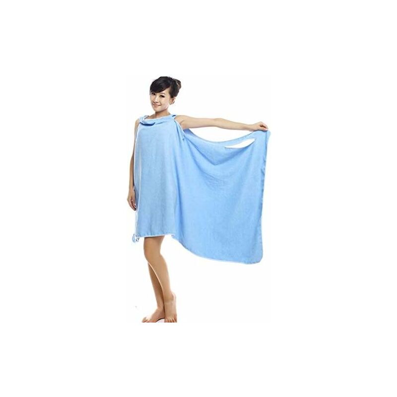 Paule Serviette de Bain Femme, 150 80 Sauna Kilt Microfibre Forte Absorption D'eau Serviette De Bain Grande, Cinq Couleurs Au Choix (Bleu)