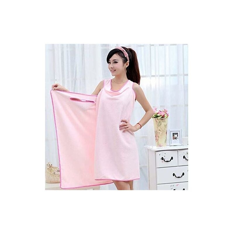 Paule Serviette de Bain Femme, 150 80 Sauna Kilt Microfibre Forte Absorption D'eau Serviette De Bain Grande, Cinq Couleurs Au Choix (Rose)