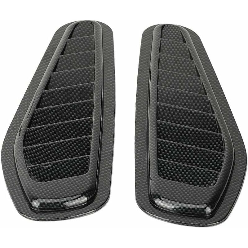 Ensoleille - Pelle d'admission d'air, abs 2 pièces style carbone prise d'air de voiture décorative pelle capot capot capot universel