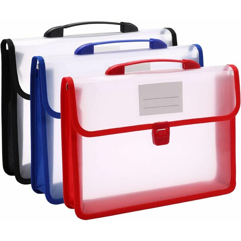 Pochette Plastique A4, 3 Pcs Pochette Porte Document Transparente Chemise Polypropylène, Enveloppe Extensible Fichier Document avec Manipuler,Premium