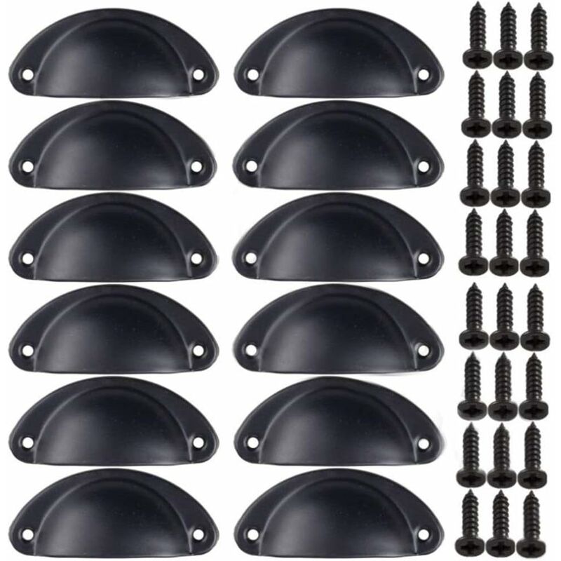 Poignée de porte de tiroir d'armoire, poignée de coquille rétro de tiroir d'armoire décorative rétro, poignée de porte d'armoire rétro en fer incurvé