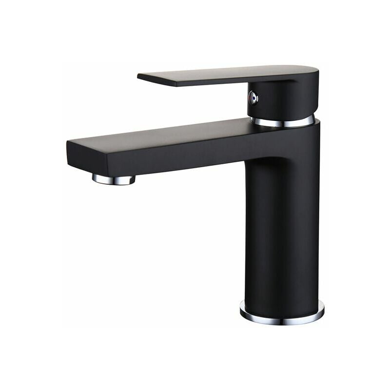Ensoleille - Robinet Salle de Bains Noir Mitigeur Lavabo en Laiton Robinet de Lavabo Moderne