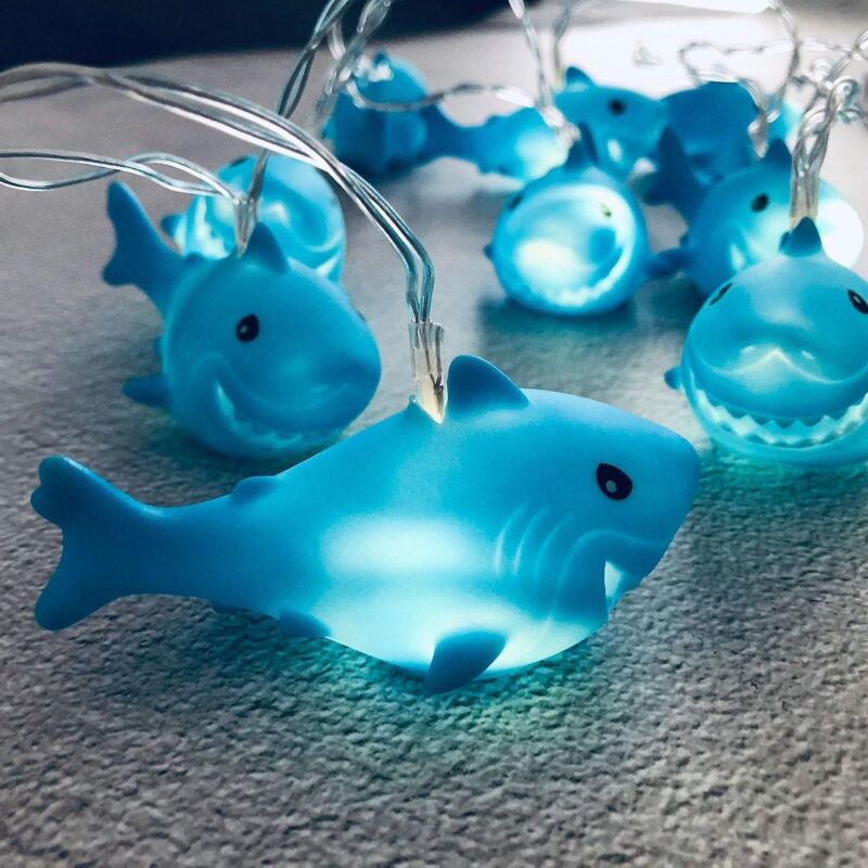 Shark String Lights Animal Modeling Lights Fête de Noël Décoration de jardin Lumières Usb String Lights