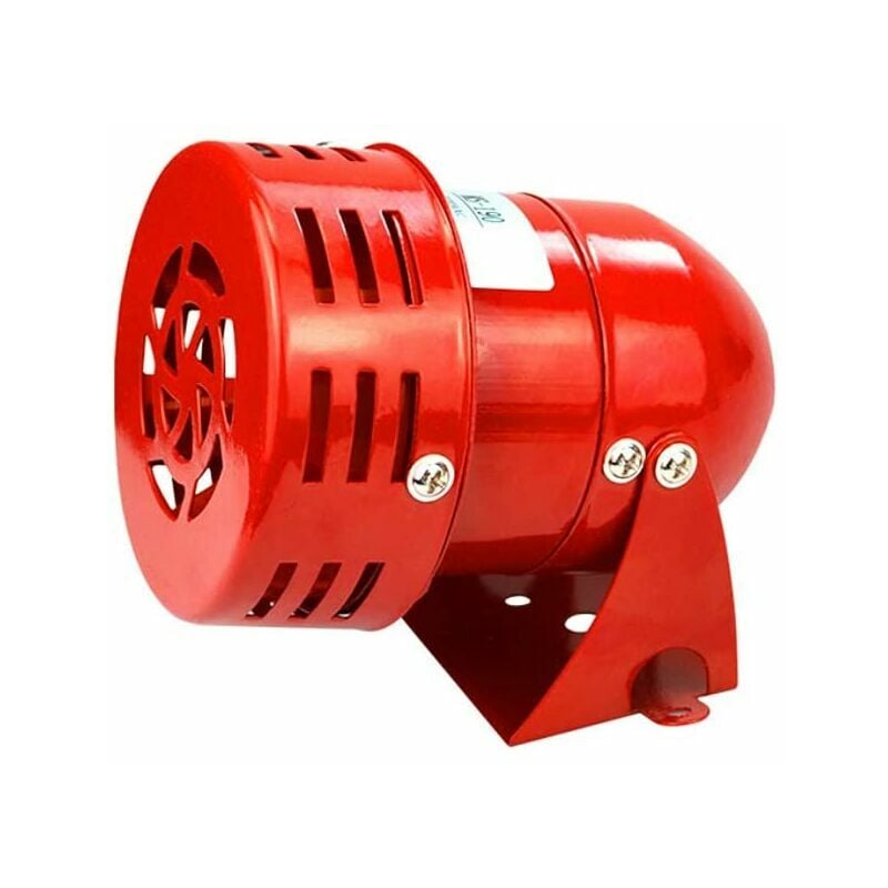 Ensoleille - Sirene Alarme 220V Puissant à Exterieure, Sirene Alarme 120dB, Rouge Moteur Conduit Sirène Métal Corne Industrie Bateau Alarme