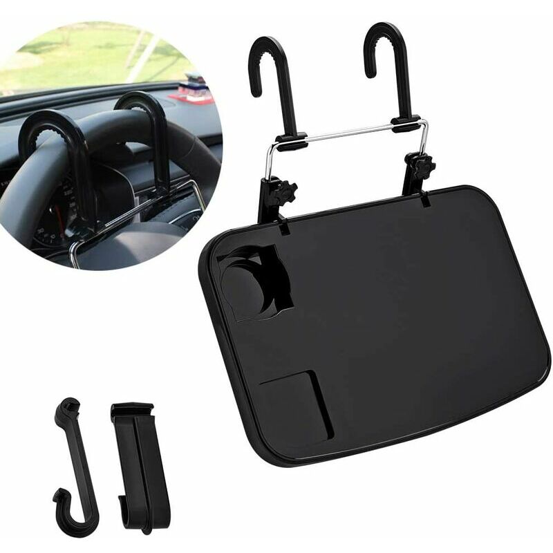 Ensoleille - Support Table Pliable pour Ordinateur, Plateau Voiture avec Plateau pour Voyage Tasse, Boire et Travailler en Voiture