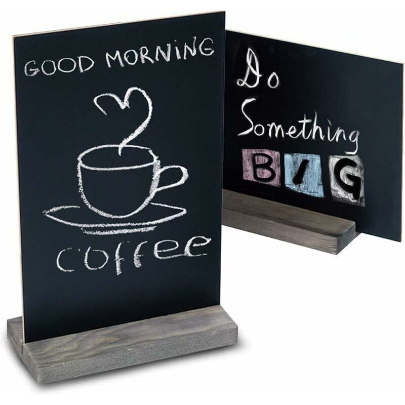 Tableau noir effaçable Message Board Sign Memo Board avec support Place Card Double Face