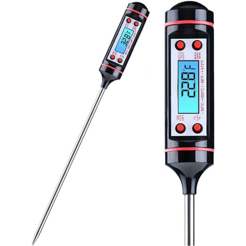 Thermomètre Numérique pour Aliments à la Viande - Température de Lecture Instantanée - Écran lcd - Sonde Longue-Ensoleillé