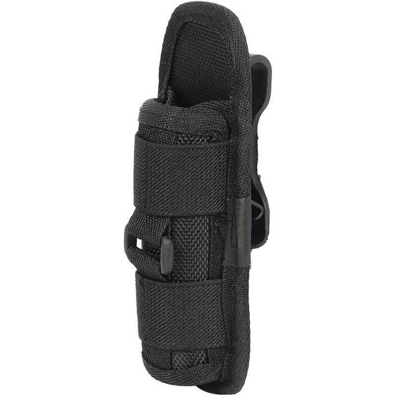 Tui de lampe de poche, pochette de lampe de poche à ceinture rotative à 360 degrés avec clip, étui de lampe de poche, support de lampe de poche, noir
