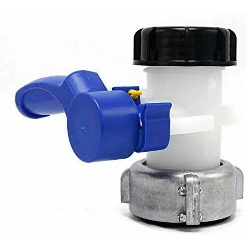 Ensoleille - Vanne papillon de rechange pour cuve ibc jusqu'à 1000 l ou citerne, avec adaptateur pour bride DN50 (75 mm, aluminium)