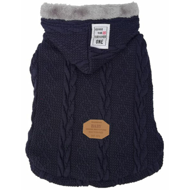 Ensoleille - Vetements Pour Animaux En Tricot a Capuche Pour Chien Chandail Chat Pull Sweat Chaud Et Doux Vetements D'Hiver Pour Chiens Animaux