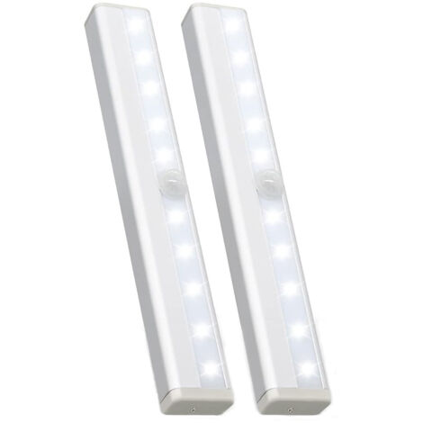 Ensoleille – Pack de 2 lampes LED sans fil – Détecteur de mouvement – 150LM – Couleur lumière 6000K – Installation sans outils avec ruban adhésif magnétique