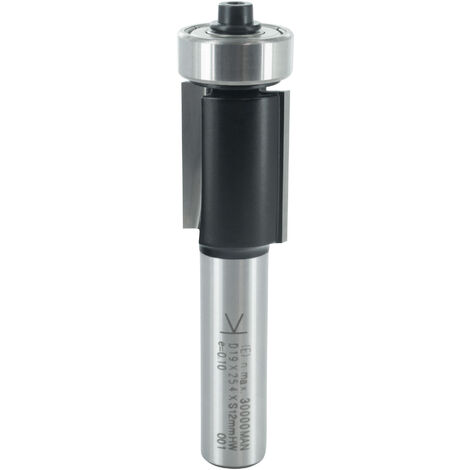 ENT Bündigfräser HW, Schaft (S) 12 mm, Durchmesser (D) 9,5 - 19,05 mm, NL 12,7 - 38,1 mm, GL 67 - 93,1 mm, SL 40 mm, mit Kugellager