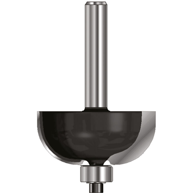 Ent European Norm Tools - ENT 14672 Hohlkehlfräser HW (HM), Schaft (C) 8 mm, Durchmesser (A) 25,5 mm, B 12,7 mm, R 8 mm, D 32 mm, mit Kugellager