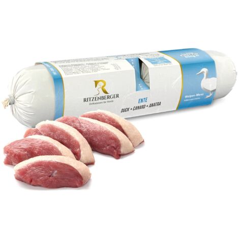 Ente mit Kürbis  Doppelbrötchen (2x400g)  Nassfutter für Welpen  Ritzenberger